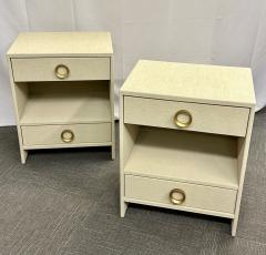 Pair of Modern Linen Chests Commodes or Nightstand Linen Wrapped American - 2921895