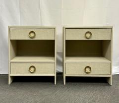 Pair of Modern Linen Chests Commodes or Nightstand Linen Wrapped American - 2921896