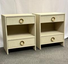 Pair of Modern Linen Chests Commodes or Nightstand Linen Wrapped American - 2921898