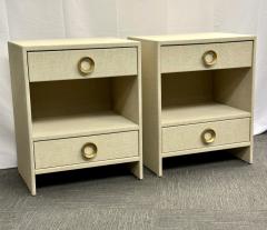 Pair of Modern Linen Chests Commodes or Nightstand Linen Wrapped American - 2921899