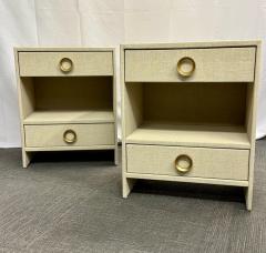 Pair of Modern Linen Chests Commodes or Nightstand Linen Wrapped American - 2921900