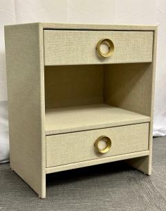 Pair of Modern Linen Chests Commodes or Nightstand Linen Wrapped American - 2921903