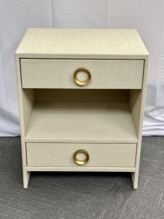Pair of Modern Linen Chests Commodes or Nightstand Linen Wrapped American - 2921904