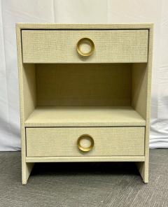 Pair of Modern Linen Chests Commodes or Nightstand Linen Wrapped American - 2921905