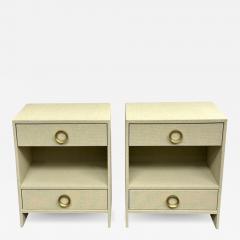 Pair of Modern Linen Chests Commodes or Nightstand Linen Wrapped American - 2927715