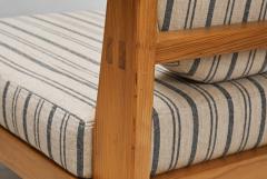Pair of Modern Lounge Chairs with Striped Upholstery Europe Mid 20th Century - 4580637