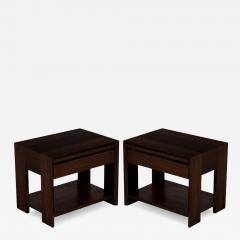Pair of Modern Mahogany End Tables - 2542325