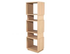 Pair of Modern Oak Bookcase Cabinets in Natural Washed Finish - 3265013