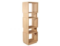 Pair of Modern Oak Bookcase Cabinets in Natural Washed Finish - 3265015