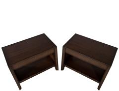 Pair of Modern Oak Nightstand End Tables in Dark Walnut - 3156787