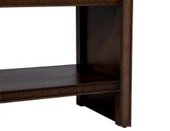 Pair of Modern Oak Nightstand End Tables in Dark Walnut - 3156793