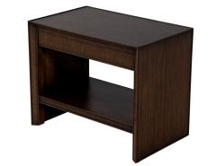 Pair of Modern Oak Nightstand End Tables in Dark Walnut - 3156796