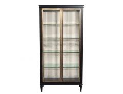 Pair of Modern Oak and Brass Bookcase Cabinets - 3482543