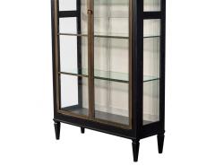 Pair of Modern Oak and Brass Bookcase Cabinets - 3482547
