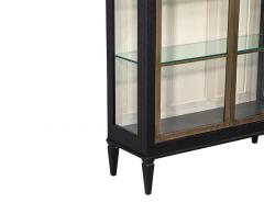 Pair of Modern Oak and Brass Bookcase Cabinets - 3482548