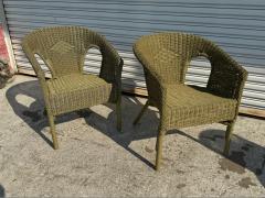 Pair of Modern Rattan Lounge Chairs - 4330701