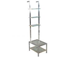 Pair of Modern Stainless Steel and Brass Bookshelf Stands Italy 1970s - 2536551