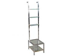Pair of Modern Stainless Steel and Brass Bookshelf Stands Italy 1970s - 2536554
