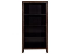 Pair of Modern Walnut and Black Bookcases - 2753687