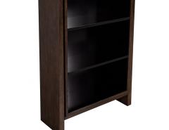Pair of Modern Walnut and Black Bookcases - 2753691