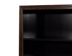 Pair of Modern Walnut and Black Bookcases - 2753693