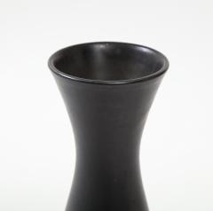 Pair of Modernist Ceramic Matte Black Vases France 1950s - 2458641