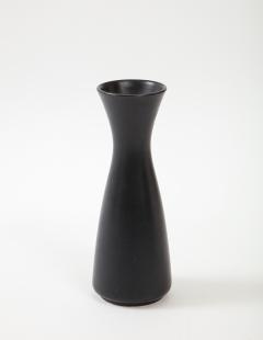 Pair of Modernist Ceramic Matte Black Vases France 1950s - 2458642
