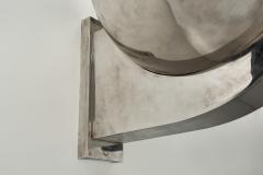 Pair of Modernist Chromed Metal Wall Lamps France 20th Century - 4082808