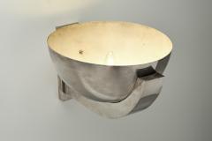 Pair of Modernist Chromed Metal Wall Lamps France 20th Century - 4082809