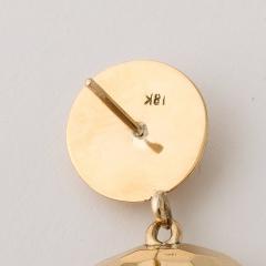 Pair of Modernist Half Dome Faceted 18 Karat Gold Earrings - 4265648