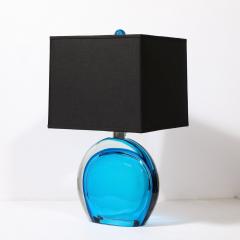 Pair of Modernist Hand Blown Murano Cobalt Blue Glass Table Lamps - 3898728