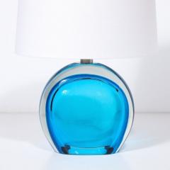 Pair of Modernist Hand Blown Murano Cobalt Blue Glass Table Lamps - 3926275