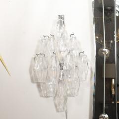 Pair of Modernist Hand Blown Murano Glass Diamond Form Polyhedral Sconces - 3523928
