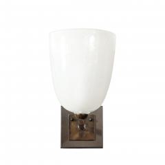Pair of Modernist Hand Blown Murano Glass Pulegoso Sconces in Oil Rubbed Bronze - 4622906