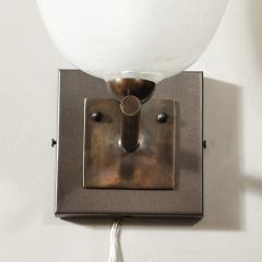 Pair of Modernist Hand Blown Murano Glass Pulegoso Sconces in Oil Rubbed Bronze - 4622961