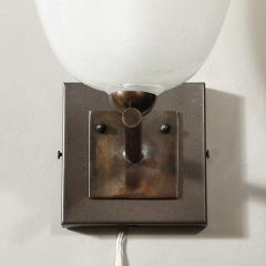 Pair of Modernist Hand Blown Murano Glass Pulegoso Sconces in Oil Rubbed Bronze - 4622962
