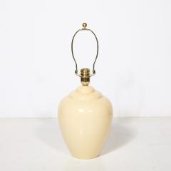 Pair of Modernist Hand Blown Murano Glass Urn Form Vellum Hue Table Lamps - 4622722