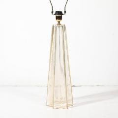 Pair of Modernist Hand Blown Murano Glass X Form Table Lamps W 24 Karat Gold - 4266041