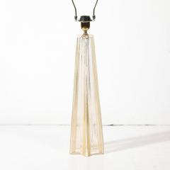 Pair of Modernist Hand Blown Murano Glass X Form Table Lamps W 24 Karat Gold - 4266043