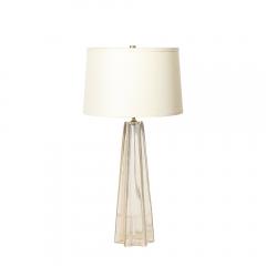 Pair of Modernist Hand Blown Murano Glass X Form Table Lamps W 24 Karat Gold - 4266048