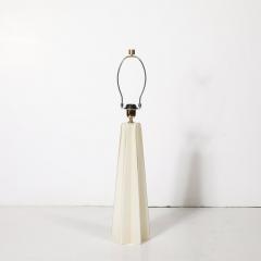 Pair of Modernist Hand Blown Murano Pearlescent Sculptural X Form Table Lamps - 4266030