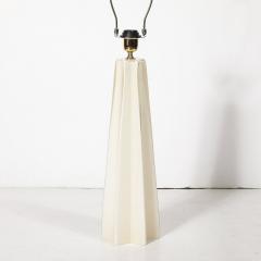 Pair of Modernist Hand Blown Murano Pearlescent Sculptural X Form Table Lamps - 4266032