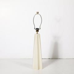 Pair of Modernist Hand Blown Murano Pearlescent Sculptural X Form Table Lamps - 4266036