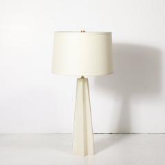 Pair of Modernist Hand Blown Murano Pearlescent Sculptural X Form Table Lamps - 4266037