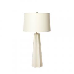 Pair of Modernist Hand Blown Murano Pearlescent Sculptural X Form Table Lamps - 4266046