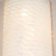 Pair of Modernist Handblown Murano Braided Opalescent Glass Curved Sconces - 1579327