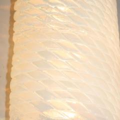 Pair of Modernist Handblown Murano Braided Opalescent Glass Curved Sconces - 1579335