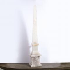 Pair of Modernist Monumental Faceted Hand Carved Rock Crystal Obelisks - 2143774