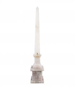 Pair of Modernist Monumental Faceted Hand Carved Rock Crystal Obelisks - 2143792