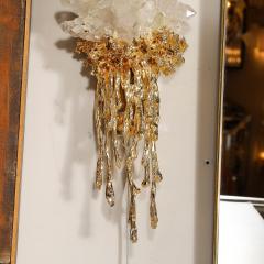 Pair of Modernist Sconces in Exploded 24K Gilt Bronze Crystal by Claude Boeltz - 3703221